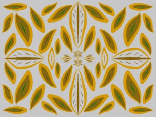 illustration. Dried leaves arranged neatly in brown indicate dry