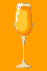 Vector Wine Glass. Icon, Symbol, Logo. Alcohol Beverage