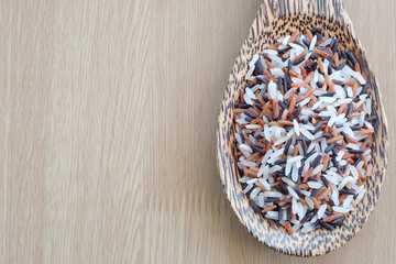 variety of rice with healthy concept