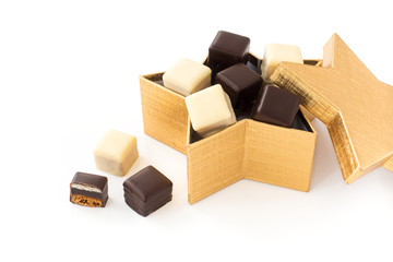 Dominosteine, German Gingerbread, in Golden Star Shaped Box