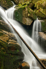 Potoka Falls in super green forest surroundings, Czech Republic