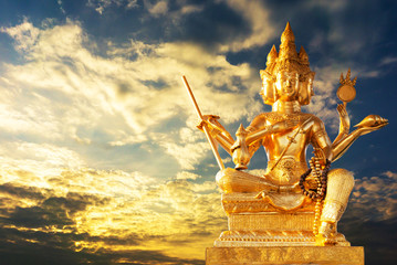 Brahma God creator The destiny of all things Isolated from the white background