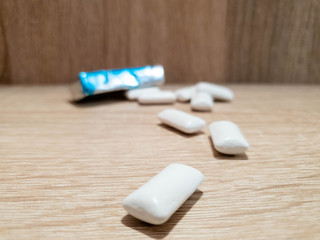Fototapeta na wymiar Gum in the close-up. Chewing gum. Chewing gum candies.