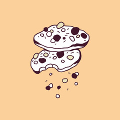 Cookies. Hand drawn vector image isolated on a white background.