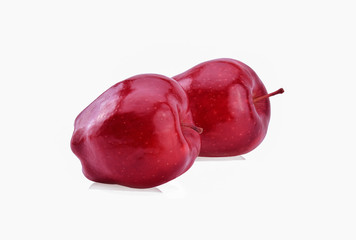 Red apple on white background
