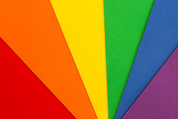 Abstract textured background of colorful craft foam board in the Pride LGBT rainbow colors