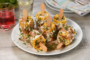 Spicy corn on the cob in spices