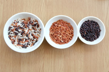 variety of rice with healthy concept