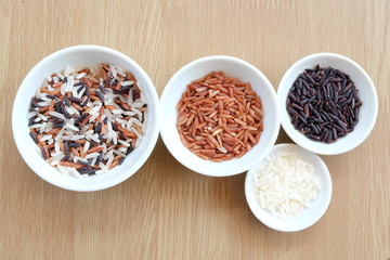 variety of rice with healthy concept