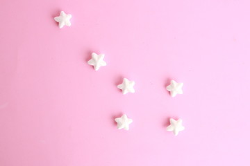 Fototapeta na wymiar white decoration stars, made with porexpan