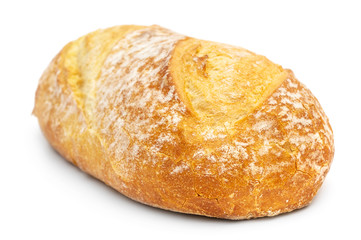 Wheat bread on white background.