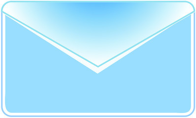 Blue envelope, write a message. Vector icon.