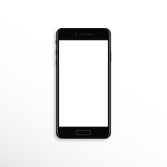 Black phone mock up with blank screen 