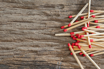 Wooden Match Stick on a wooden background