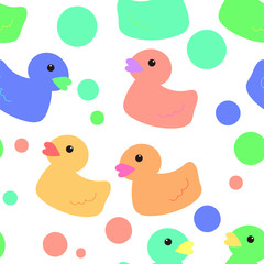 Colorful duck seamless pattern