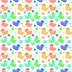 Colorful duck seamless pattern
