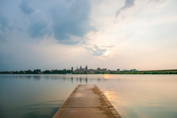 Fototapeta premium Skyline Mantua City at sunrise