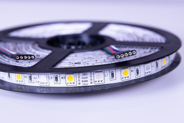 RGBW LED stripes on a reel