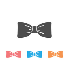 Black bow tie vector icon set isolated on white background