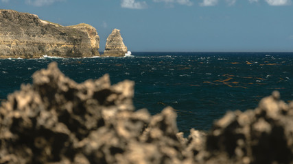 View of clifs on trace des falaises in Guadeloupe.
