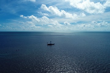 Aerial view of famous bridge in the way to Key West, Florida Keys, United States. Great landscape....