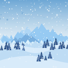 Fototapeta premium New Year and Christmas card with snowflakes of blue and gray