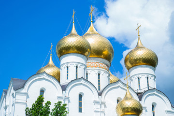 Fototapeta na wymiar Russian orthodox church, summer time, religion concept
