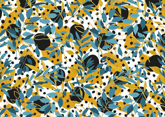 floral pattern with dots