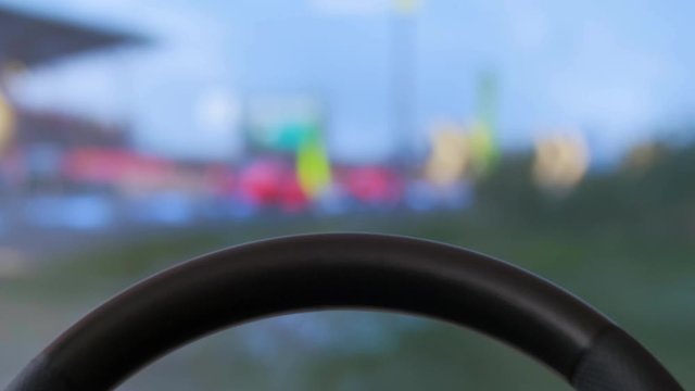 quick race in a video game on the game console