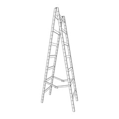 Step ladder. Wireframe low poly mesh vector illustration