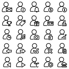 Set of user icon with trendy flat style icon for web site design, logo, app, UI isolated on white background. vector illustration eps 10