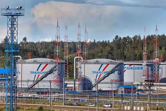Transneft port terminals in Ust-Luga oil depot, St. Petersbburg, Russia.