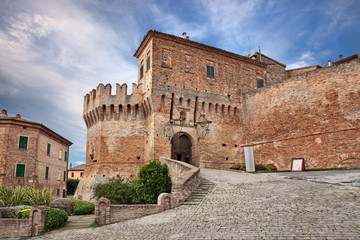 Corinaldo, Ancona, Marche, Italy: view of the medieval city walls