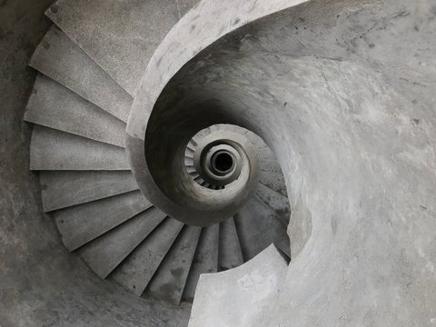 Round concrete staircase