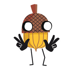 Cartoon acorn character