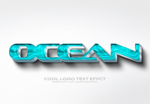 3D Blue Waves Text Effect