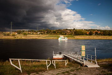 sunset on river