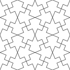 Seamless arabic geometric ornament in black and white.