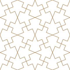 Seamless arabic geometric ornament in brown color.