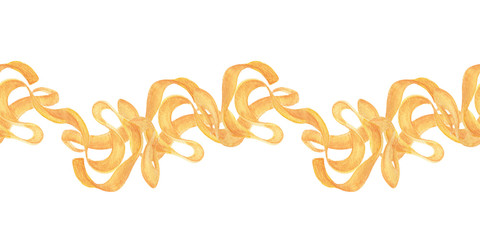 Watercolor frames and borders Italian pasta. Varieties of pasta