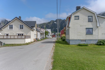 street at Artic village,  Bleik, Norway