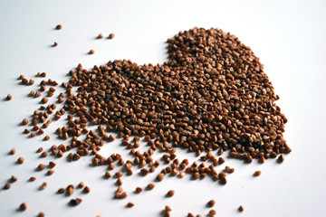 buckwheat on white background