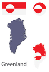 country Greenland silhouette and flag vector