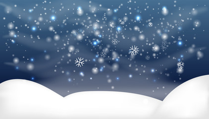 Snowy landscape isolated