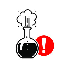 Icon hazardous substance in a test tube beaker, vector image