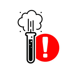 Icon hazardous substance in a test tube beaker, vector image
