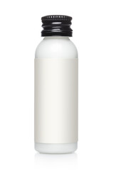 Small white bottle, isolated on white background