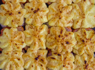 rolls with cheese top view