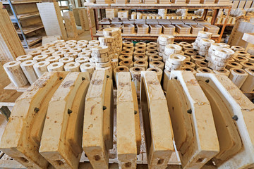 Ceramic moulds in the workshop