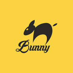 Bunny rabbit logo design template	